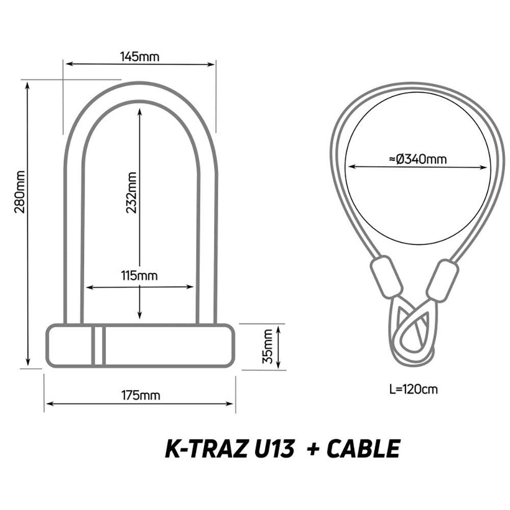 K-Traz U13 Cable U-Lock