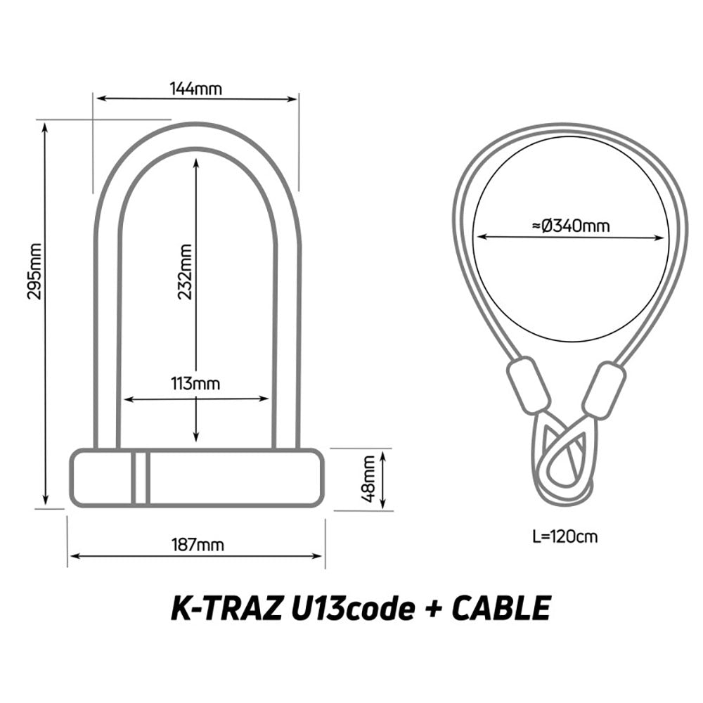 K-Traz U13 Code + Cable U-Lock