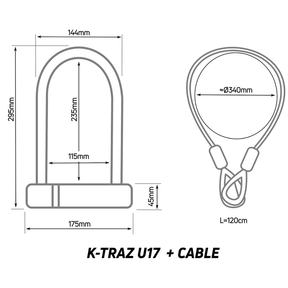 K-Traz U17 Cable U-Lock